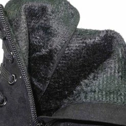 Bamboo New Regal01 Faux Fur Lined Combat Booties - Womens Laced Up Chunky Block Heels