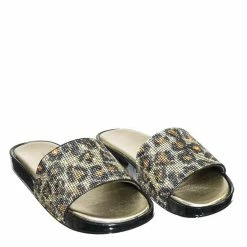 Bamboo New Riley02 Rhinestone Crystal Embellished Slide - Women Jewel Footbed Slipper