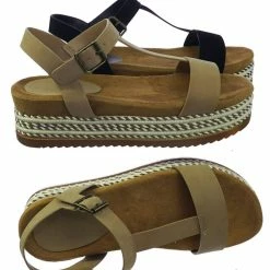 Bamboo Riri08 Comfort Padded Espadrille Rope Flatform Platform Sandal