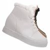 Bamboo Rise18 Hidden Wedge Faux Fur Sneaker - Shearling Lace Up Platform Ankle Bootie