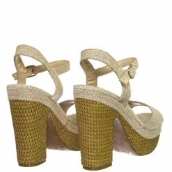 Bamboo Sandbar88 Raffia Linen Wrapped Clog - Women Chunky Block Heel Platform Sandal