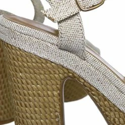 Bamboo Sandbar88 Raffia Linen Wrapped Clog - Women Chunky Block Heel Platform Sandal