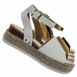 Bamboo New Sensational1 Strappy Espadrille Flatform - Jute Braid Platform Sandal