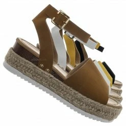 Bamboo New Sensational1 Strappy Espadrille Flatform - Jute Braid Platform Sandal
