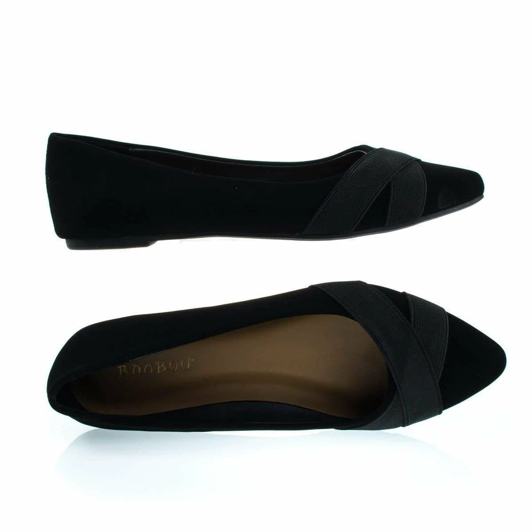 New Sequel75M By Bamboo, Pointy Toe Flat Pump W Matching Straps