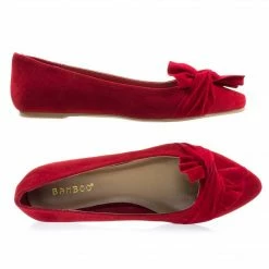 Series13s By Bamboo, Women's Ballet Pointed Close Toe Dress Flat Pump W Over Sized Bow