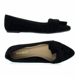 Series13s By Bamboo, Women's Ballet Pointed Close Toe Dress Flat Pump W Over Sized Bow