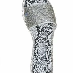 Bamboo Share01 Jelly Rhinestone Crystal Slipper - Animal Print Clear Lucite Sandal New