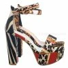 Bamboo Shocking03 Block Heel Platform Sandal - Women Platform Open Toe Baroque Print