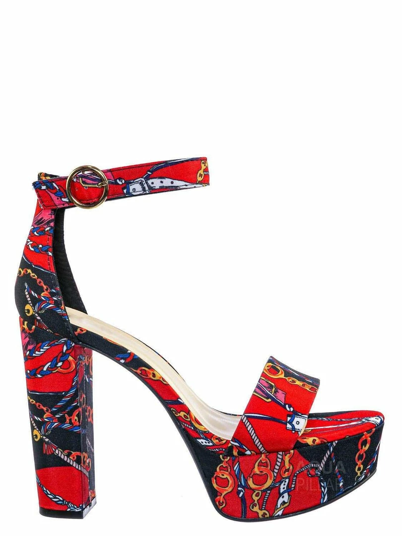 Bamboo New Shocking23 Festive Chunky Block Heel Sandal -Women Open Toe Dressy Platform Shoe