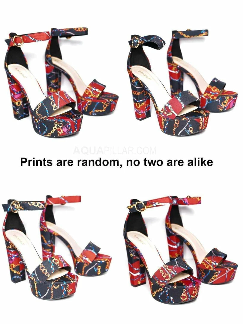 Bamboo New Shocking23 Festive Chunky Block Heel Sandal -Women Open Toe Dressy Platform Shoe