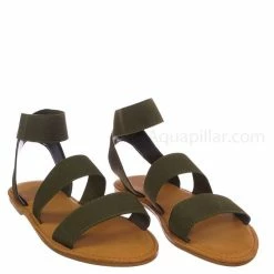 Bamboo Shoreline14 Sporty Neon Open Toe Flat Sandal - Women Elastic Strap Shoes New