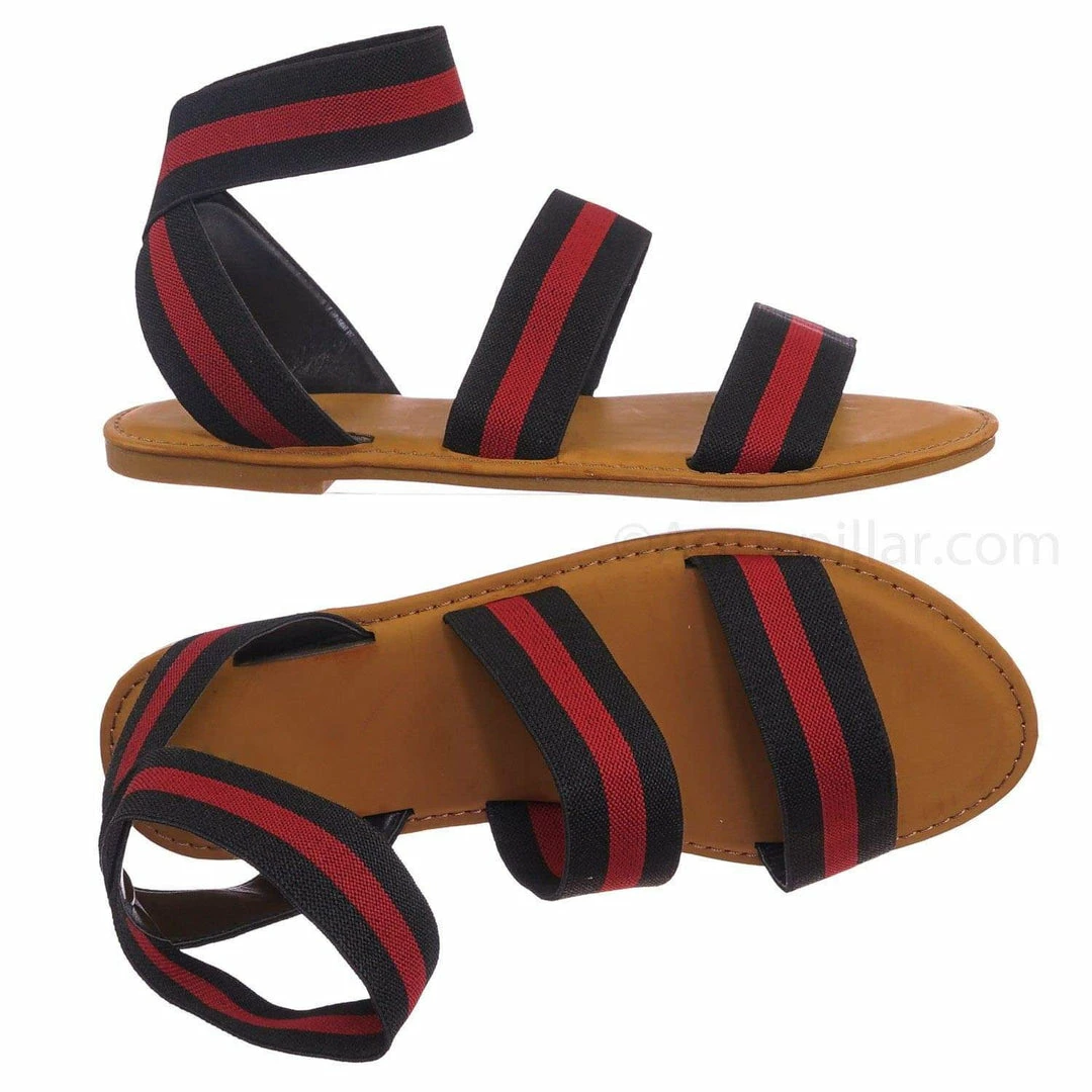 Bamboo Shoreline14 Sporty Neon Open Toe Flat Sandal - Women Elastic Strap Shoes New