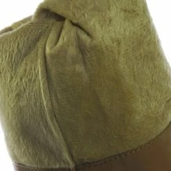 Bamboo New Showcase06 Faux Fur Lining Antique Metal Stud Detail, Knee High Stack Block Heel