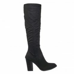 Bamboo Showcase14 Block Heel Western Boots - Women Slouchy Knee High Shoe