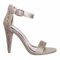 Bamboo Smashing02 Rhinestone Crystal Stud Embellished Party High Heel Sandal