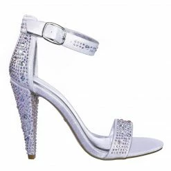 Bamboo Smashing02 Rhinestone Crystal Stud Embellished Party High Heel Sandal