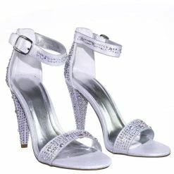 Bamboo Smashing02 Rhinestone Crystal Stud Embellished Party High Heel Sandal