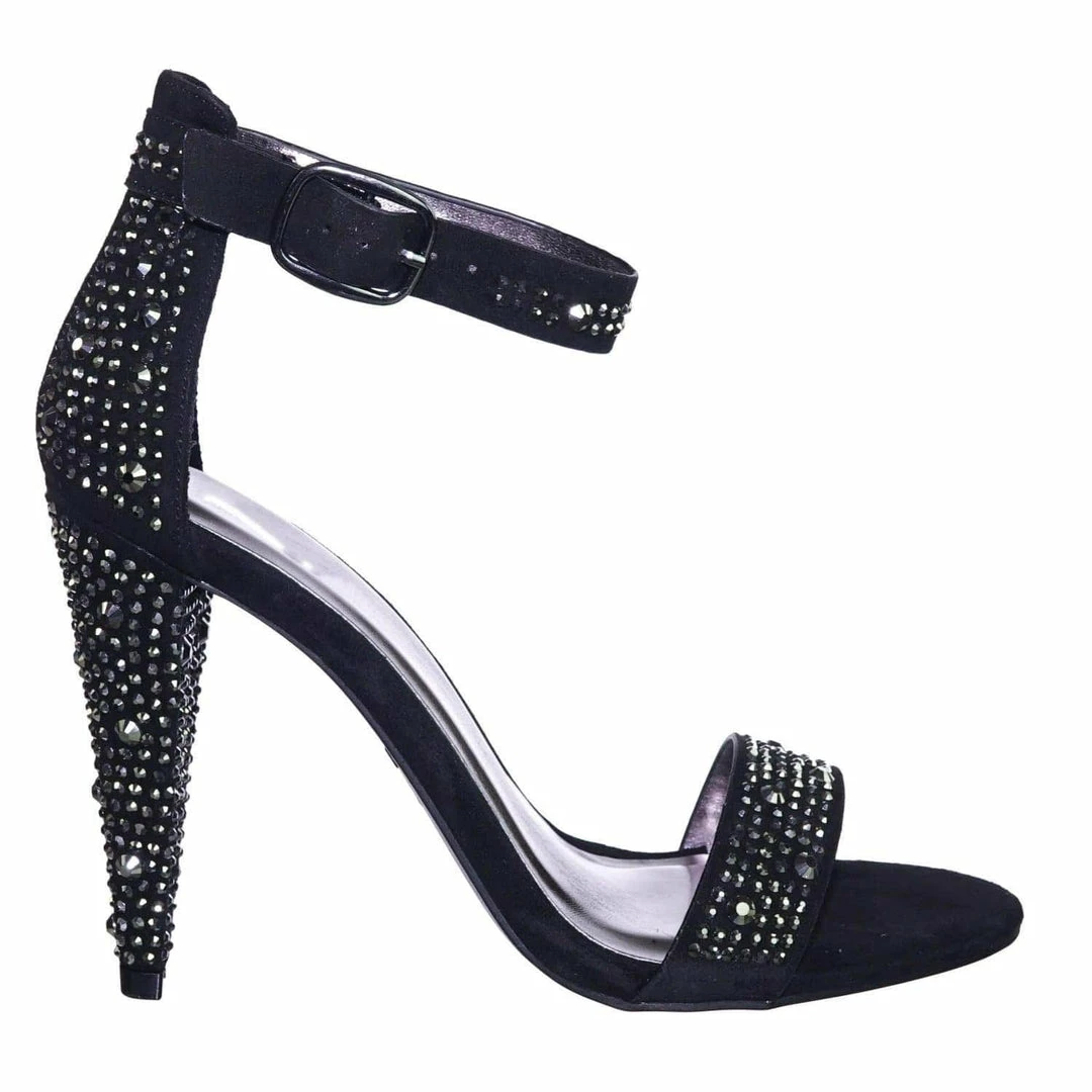Bamboo Smashing02 Rhinestone Crystal Stud Embellished Party High Heel Sandal