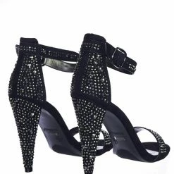 Bamboo Smashing02 Rhinestone Crystal Stud Embellished Party High Heel Sandal