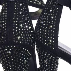 Bamboo Smashing02 Rhinestone Crystal Stud Embellished Party High Heel Sandal