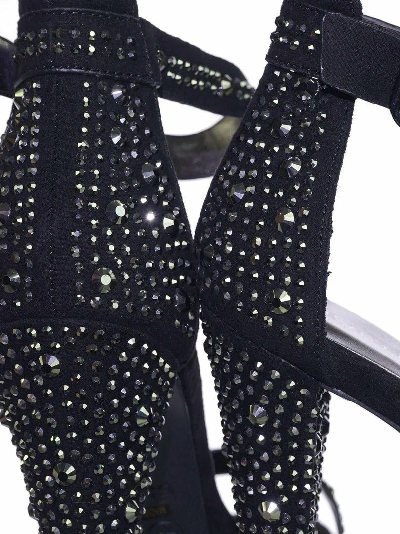 Bamboo Smashing02 Rhinestone Crystal Stud Embellished Party High Heel Sandal