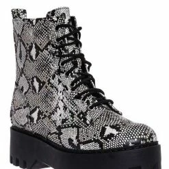 Bamboo Staging01 Chunky Edgy Lug Sole Combat Boot- Army Military Threaded Rugged Bootie New