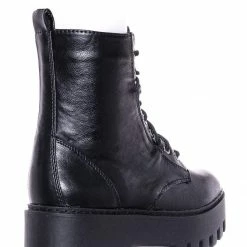 Bamboo Staging01 Chunky Edgy Lug Sole Combat Boot- Army Military Threaded Rugged Bootie New