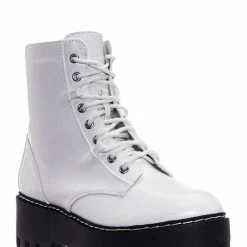 Bamboo Staging01 Chunky Edgy Lug Sole Combat Boot- Army Military Threaded Rugged Bootie New