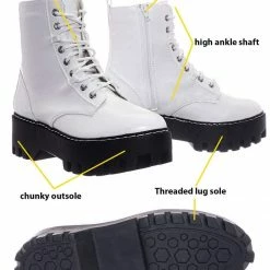 Bamboo Staging01 Chunky Edgy Lug Sole Combat Boot- Army Military Threaded Rugged Bootie New