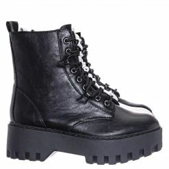 Bamboo Staging01 Chunky Edgy Lug Sole Combat Boot- Army Military Threaded Rugged Bootie New