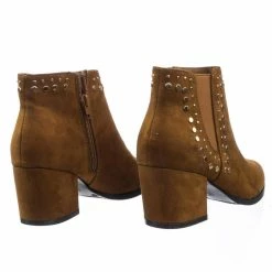 Bamboo New State11 Metal Stud Block Heel Chelsea Dress Ankle Bootie For Women