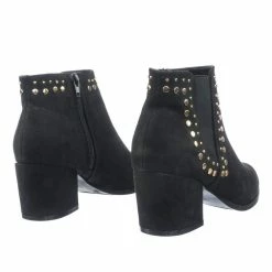 Bamboo New State11 Metal Stud Block Heel Chelsea Dress Ankle Bootie For Women