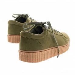 New Stealthy01M By Bamboo, Classic Round Toe Lace Up Flats With Platform Ribbed Tooling Sneaker