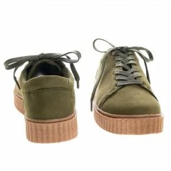 New Stealthy01M By Bamboo, Classic Round Toe Lace Up Flats With Platform Ribbed Tooling Sneaker