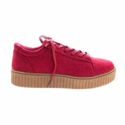 New Stealthy01M By Bamboo, Classic Round Toe Lace Up Flats With Platform Ribbed Tooling Sneaker