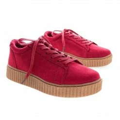 New Stealthy01M By Bamboo, Classic Round Toe Lace Up Flats With Platform Ribbed Tooling Sneaker