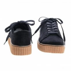 New Stealthy01M By Bamboo, Classic Round Toe Lace Up Flats With Platform Ribbed Tooling Sneaker