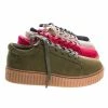 New Stealthy01M By Bamboo, Classic Round Toe Lace Up Flats With Platform Ribbed Tooling Sneaker