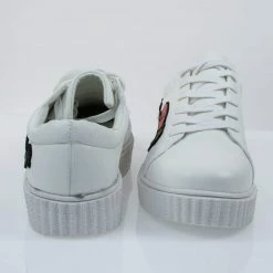 New Stealthy02M By Bamboo, Embroidered Floral Patchwork Platform Lace Up Creeper Sneaker.