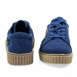 New Stealthy02M By Bamboo, Embroidered Floral Patchwork Platform Lace Up Creeper Sneaker.