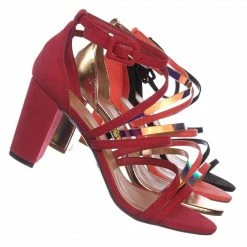 Bamboo New Striking32 Chunky Block High Heel Strappy Sandal - Women Gladiator Open Toe