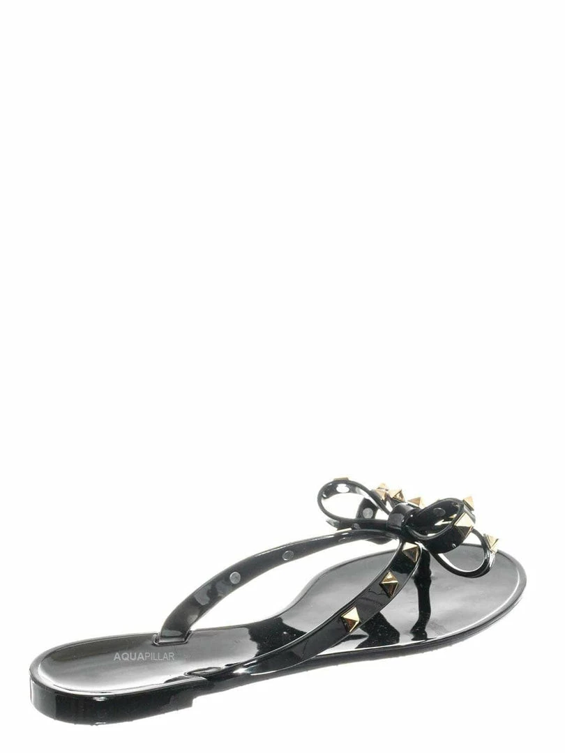 Bamboo New Studs01 Stud Jelly Slip On Slides - Beach Slipper W Metal Pyramid Stud