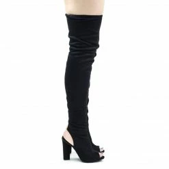 Bamboo Sunlight02 Over Knee Thigh High Boots Block Heel In Plain, Glitter & Leopard