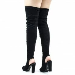 Bamboo Sunlight02 Over Knee Thigh High Boots Block Heel In Plain, Glitter & Leopard