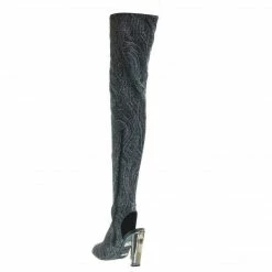 Bamboo Sunlight02 Over Knee Thigh High Boots Block Heel In Plain, Glitter & Leopard