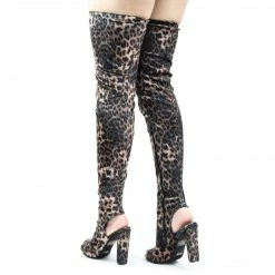 Bamboo Sunlight02 Over Knee Thigh High Boots Block Heel In Plain, Glitter & Leopard