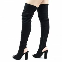 Bamboo Sunlight02 Over Knee Thigh High Boots Block Heel In Plain, Glitter & Leopard