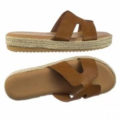 Bamboo Superb01 Espadrille Rope Wrap Flatform Platform Slide Slipper W White Outsole