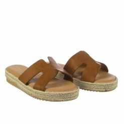 Bamboo Superb01 Espadrille Rope Wrap Flatform Platform Slide Slipper W White Outsole